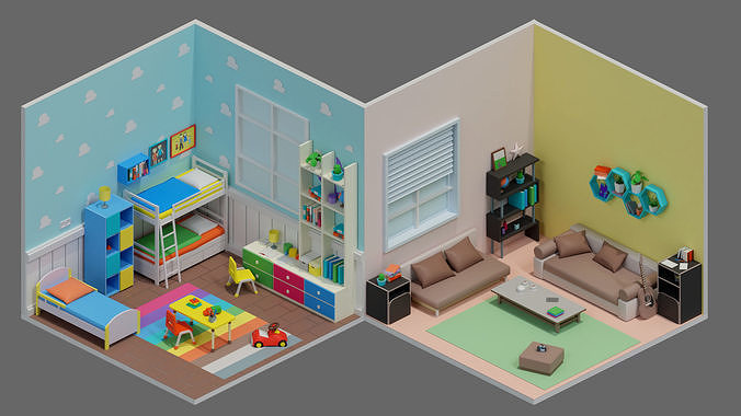 room 13 Low-poly 3D model