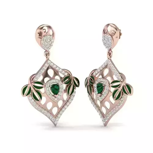 Earrings with round diamonds 