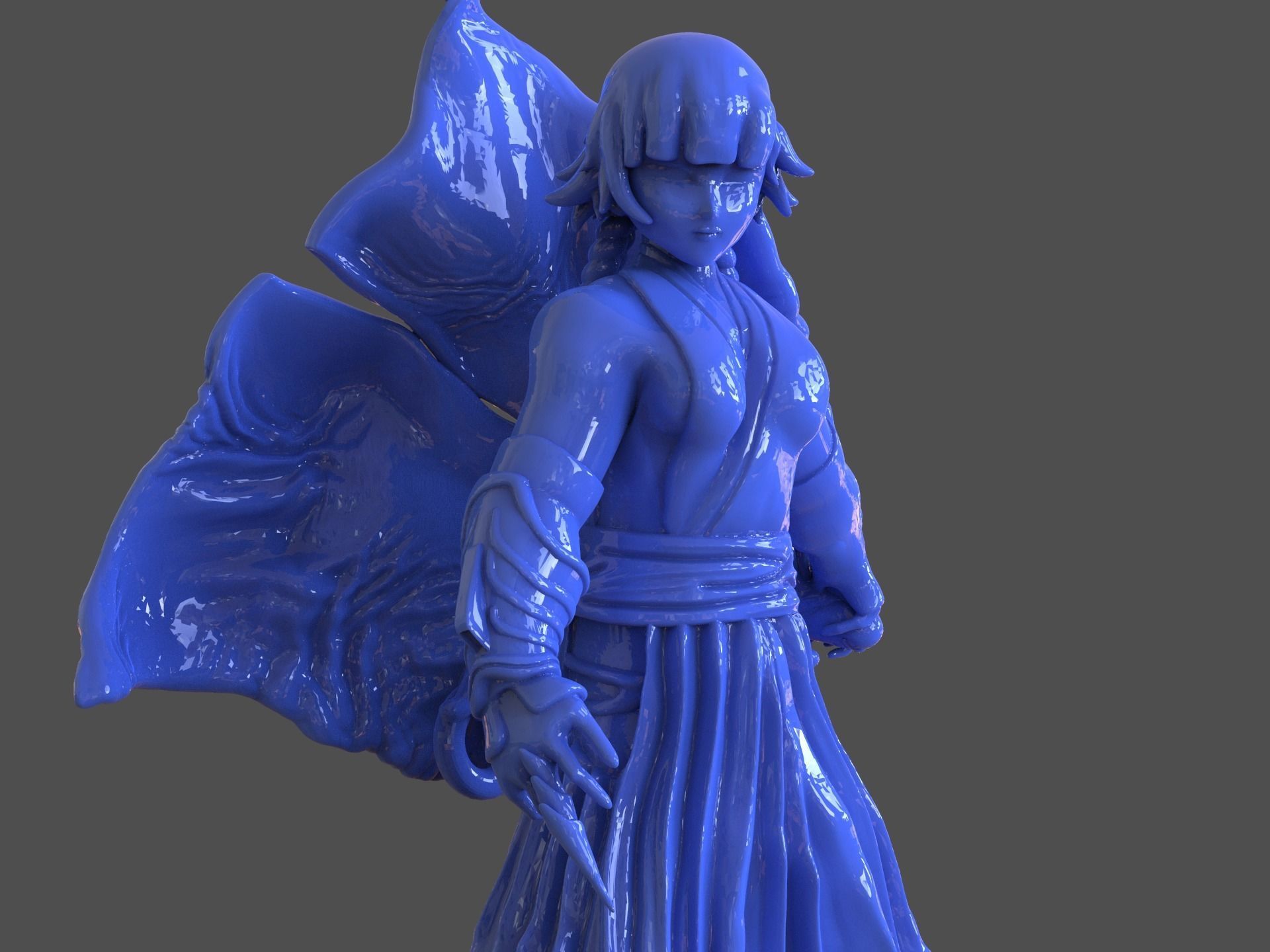 Soifon Anime Mini Figure 3D print model_10