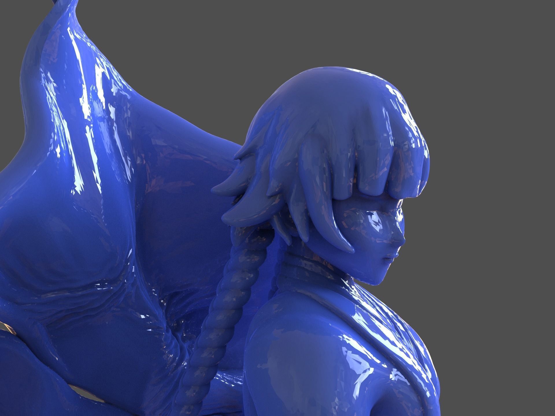 Soifon Anime Mini Figure 3D print model_15