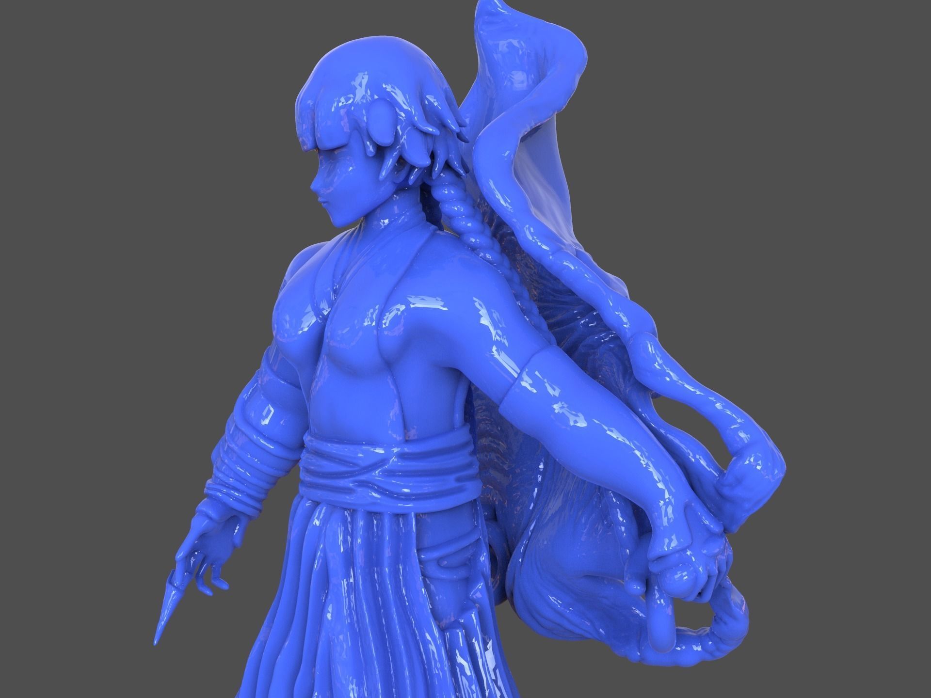 Soifon Anime Mini Figure 3D print model_12