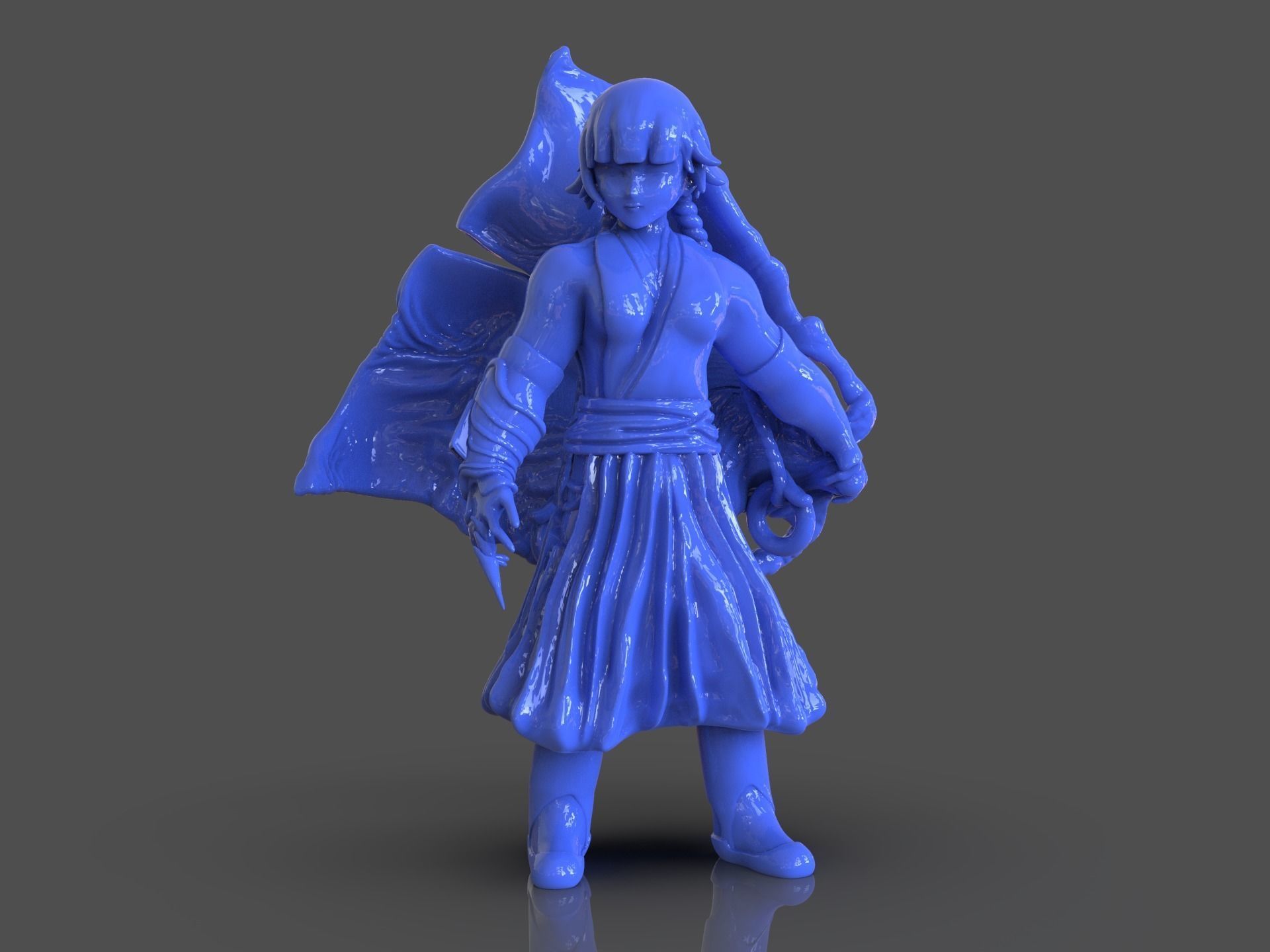 Soifon Anime Mini Figure 3D print model_9