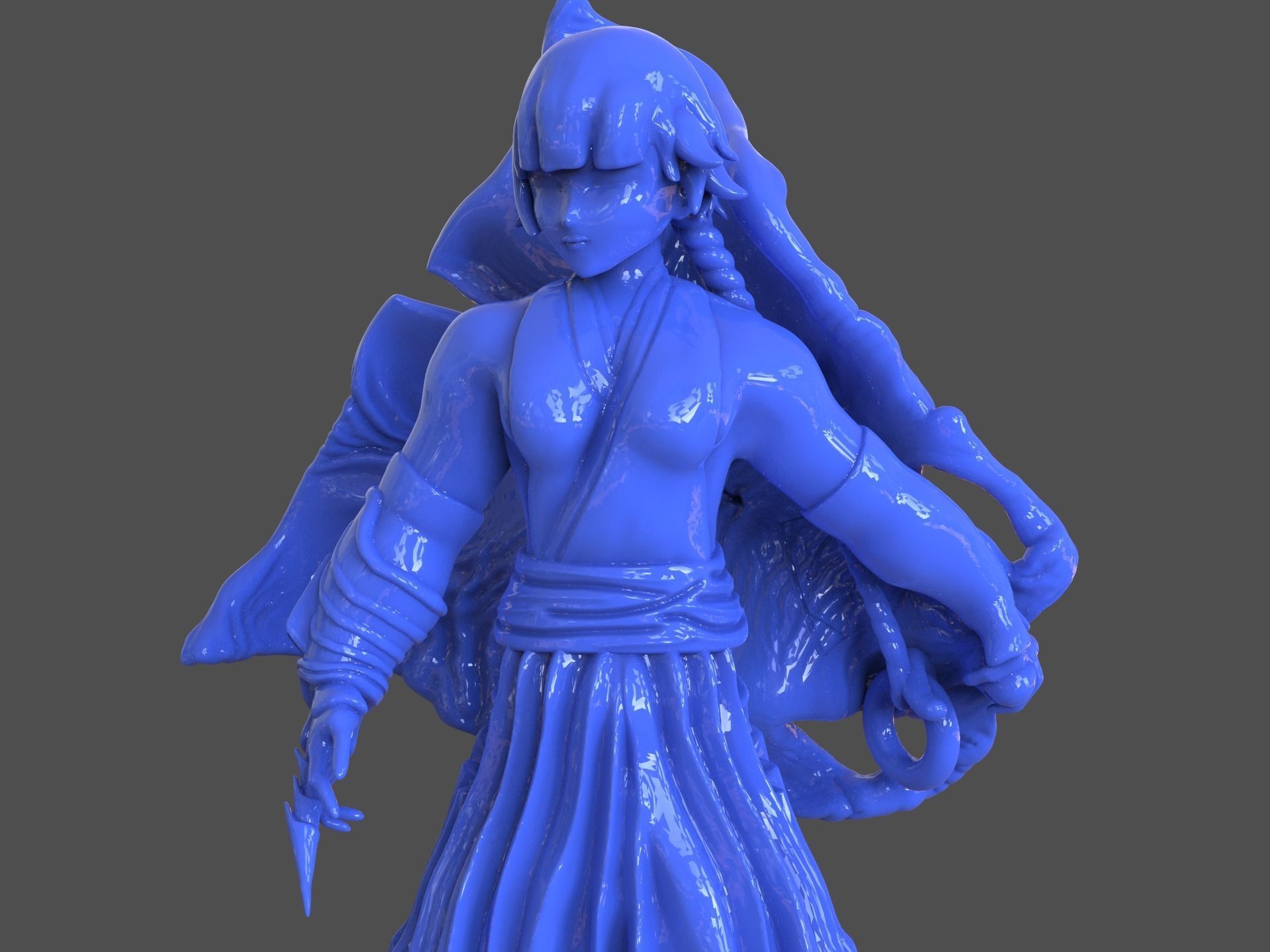 Soifon Anime Mini Figure 3D print model_11