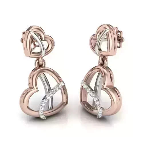 heart Earrings 3D print model