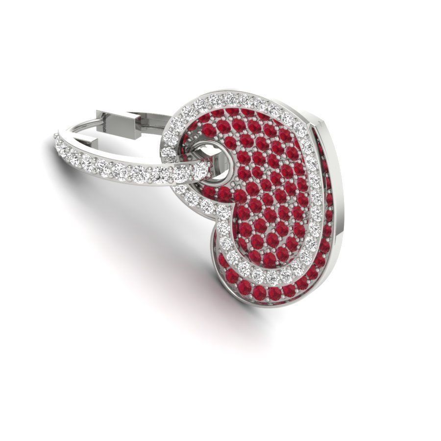 Heart Earrings 3D print model_4