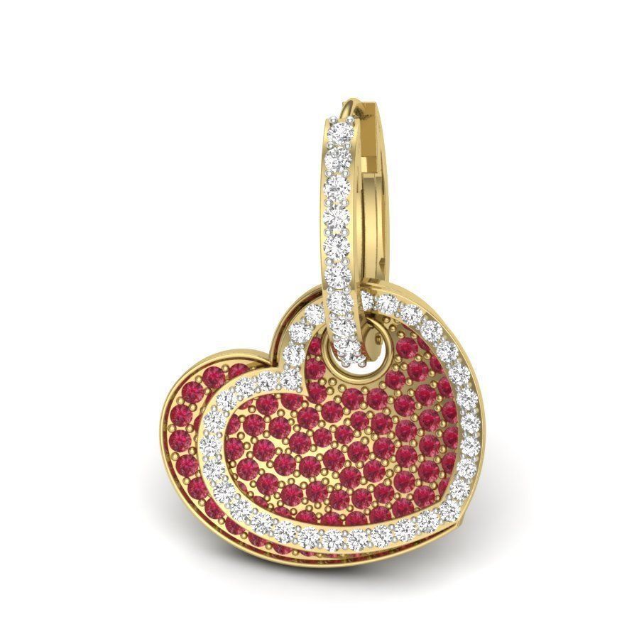 Heart Earrings 3D print model_6