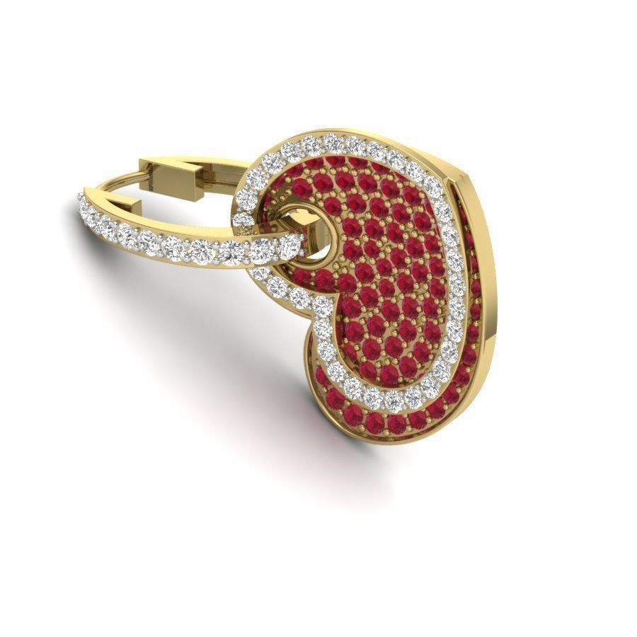 Heart Earrings 3D print model_8