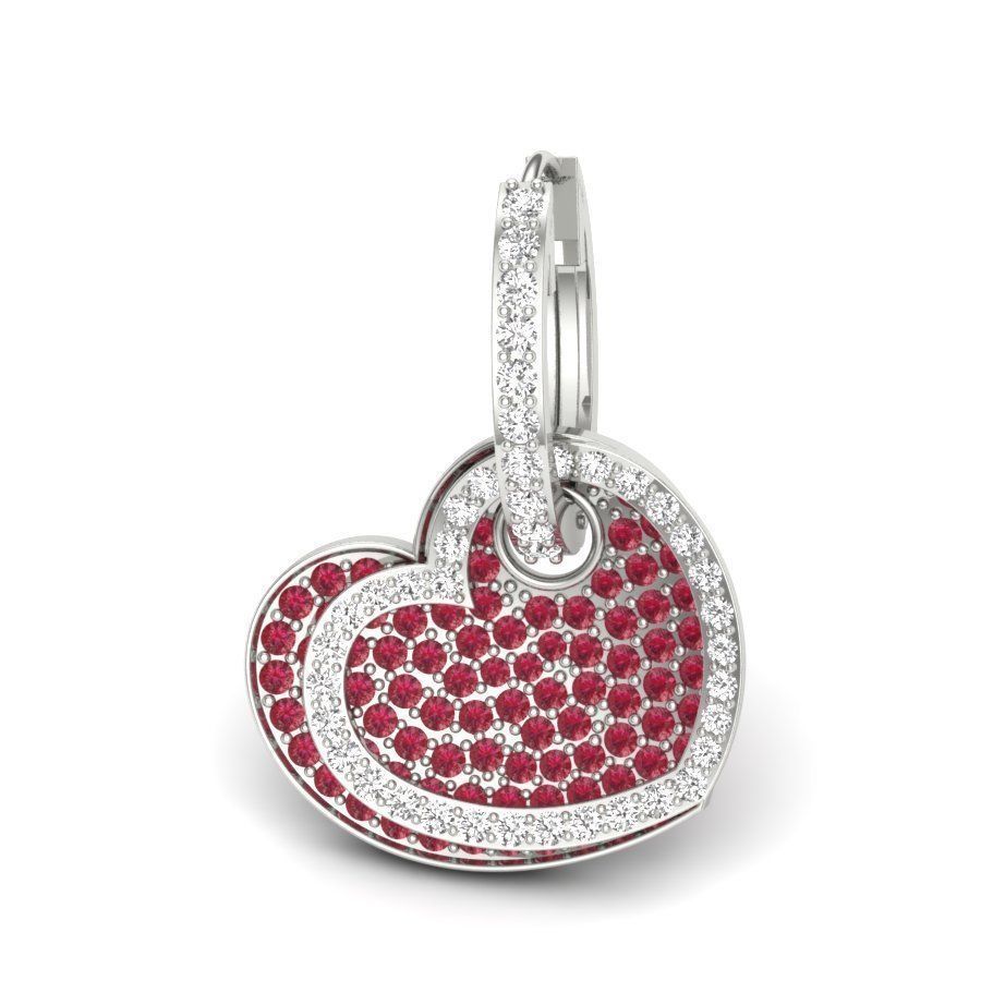 Heart Earrings 3D print model_2