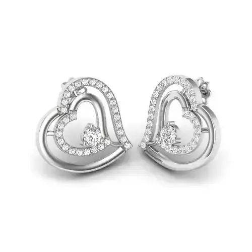 Unique Diamonds Heart earrings  3D print model
