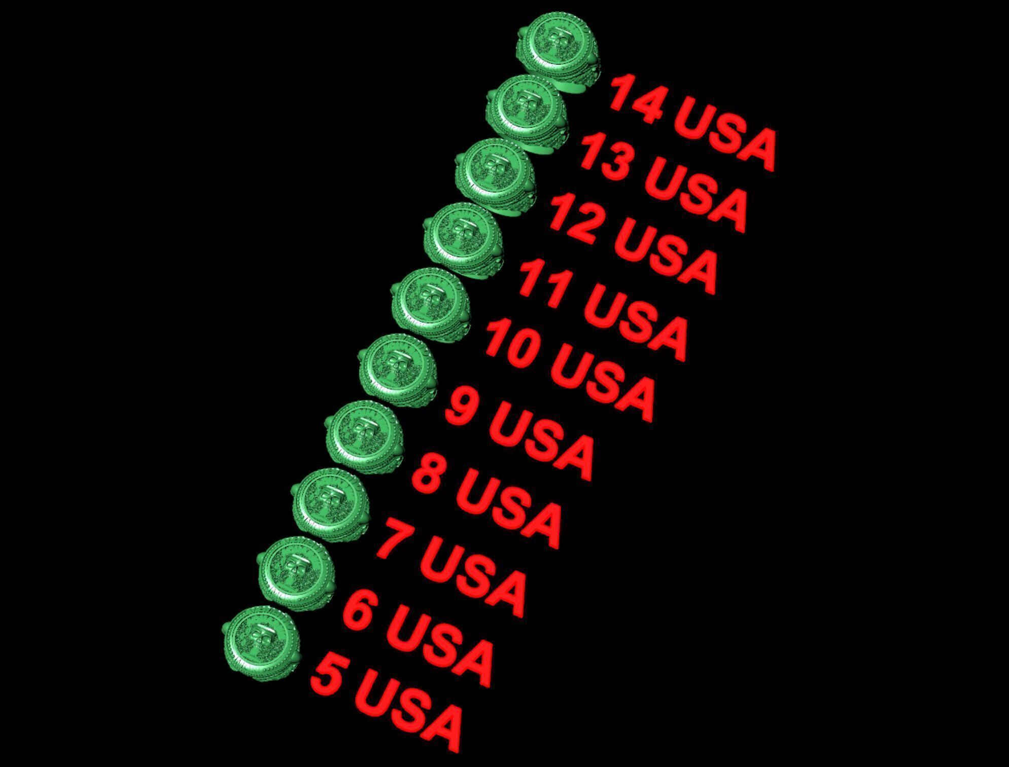 Zodiac skull ring Aquarius 3D print model_9