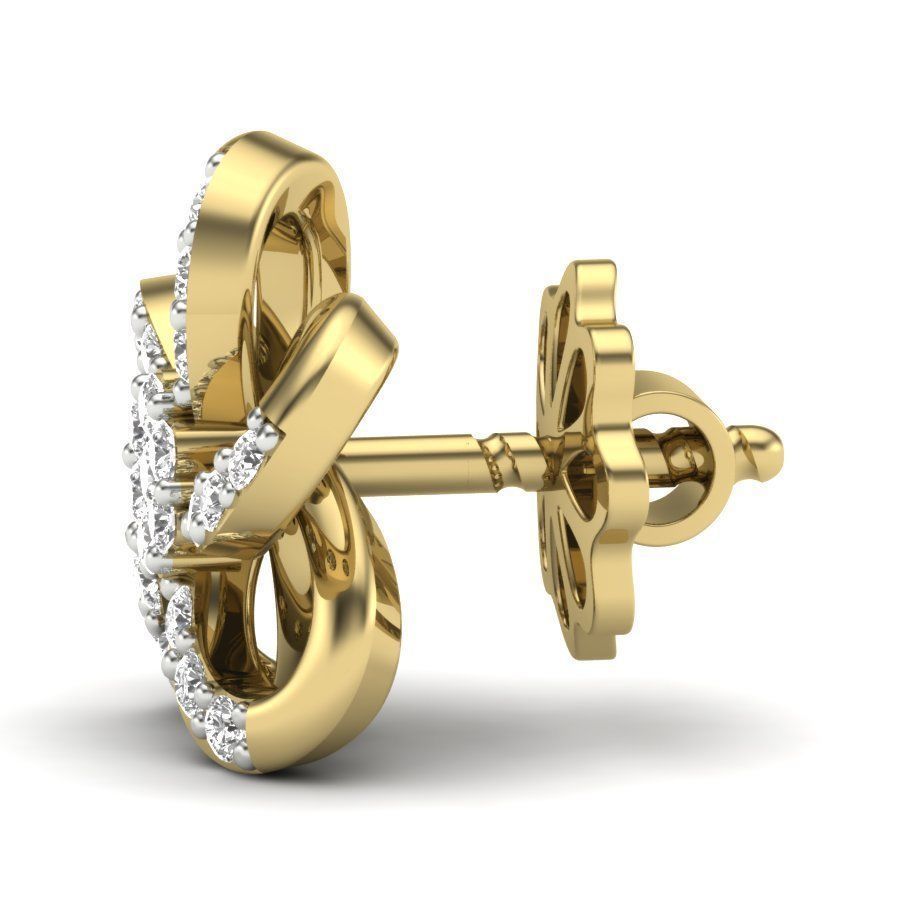 Twisted earings with gems  3D print model_5