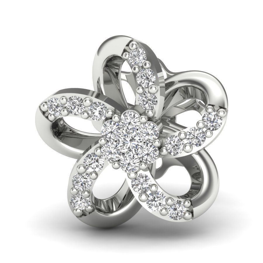 Twisted earings with gems  3D print model_12