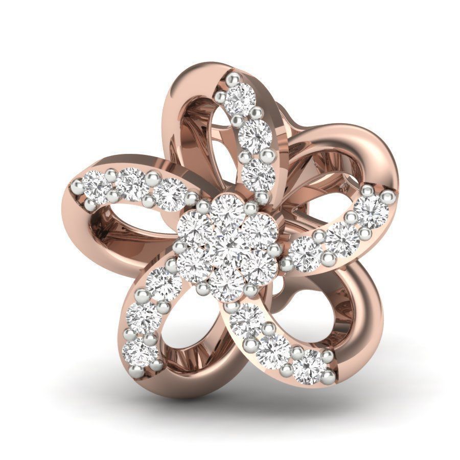 Twisted earings with gems  3D print model_7