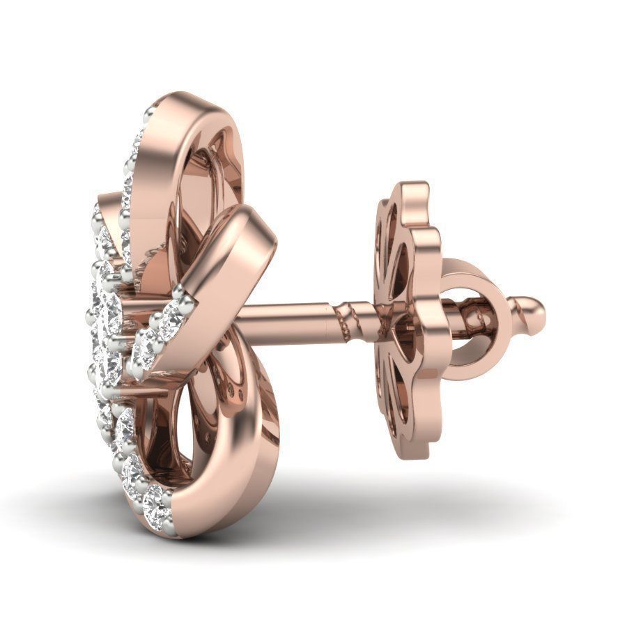 Twisted earings with gems  3D print model_8