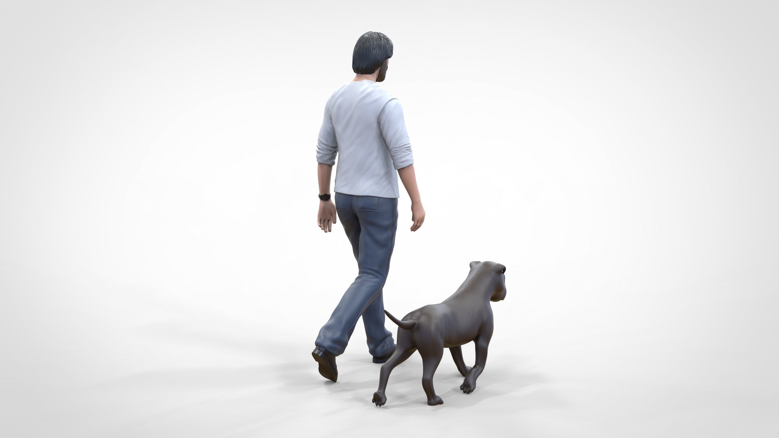 Keanu Reeves in John Wick movie with his dog 3D print model_5