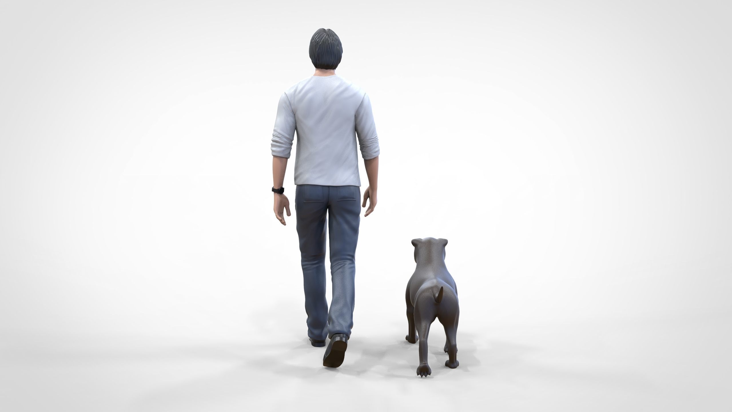 Keanu Reeves in John Wick movie with his dog 3D print model_1