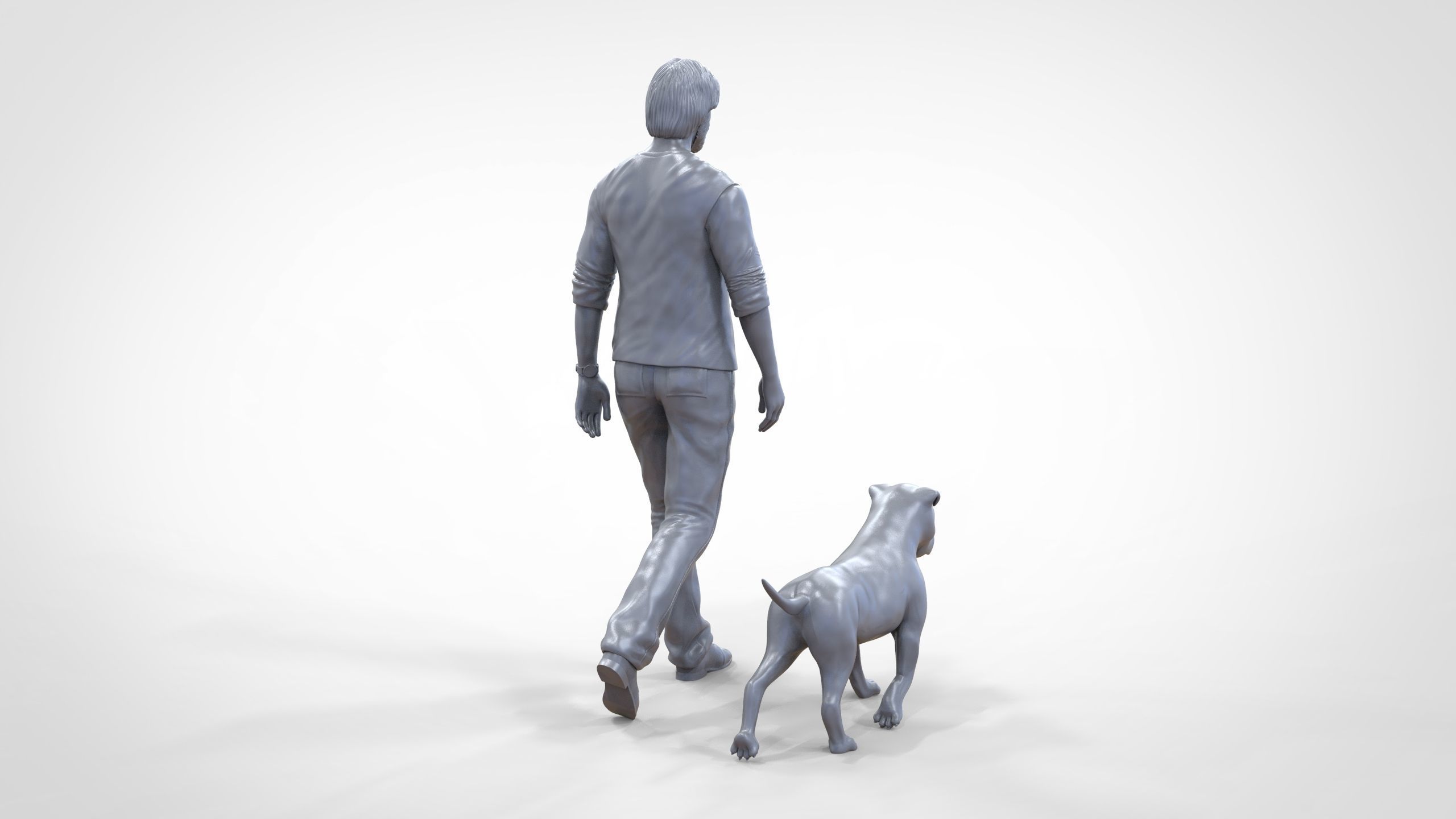 Keanu Reeves in John Wick movie with his dog 3D print model_40