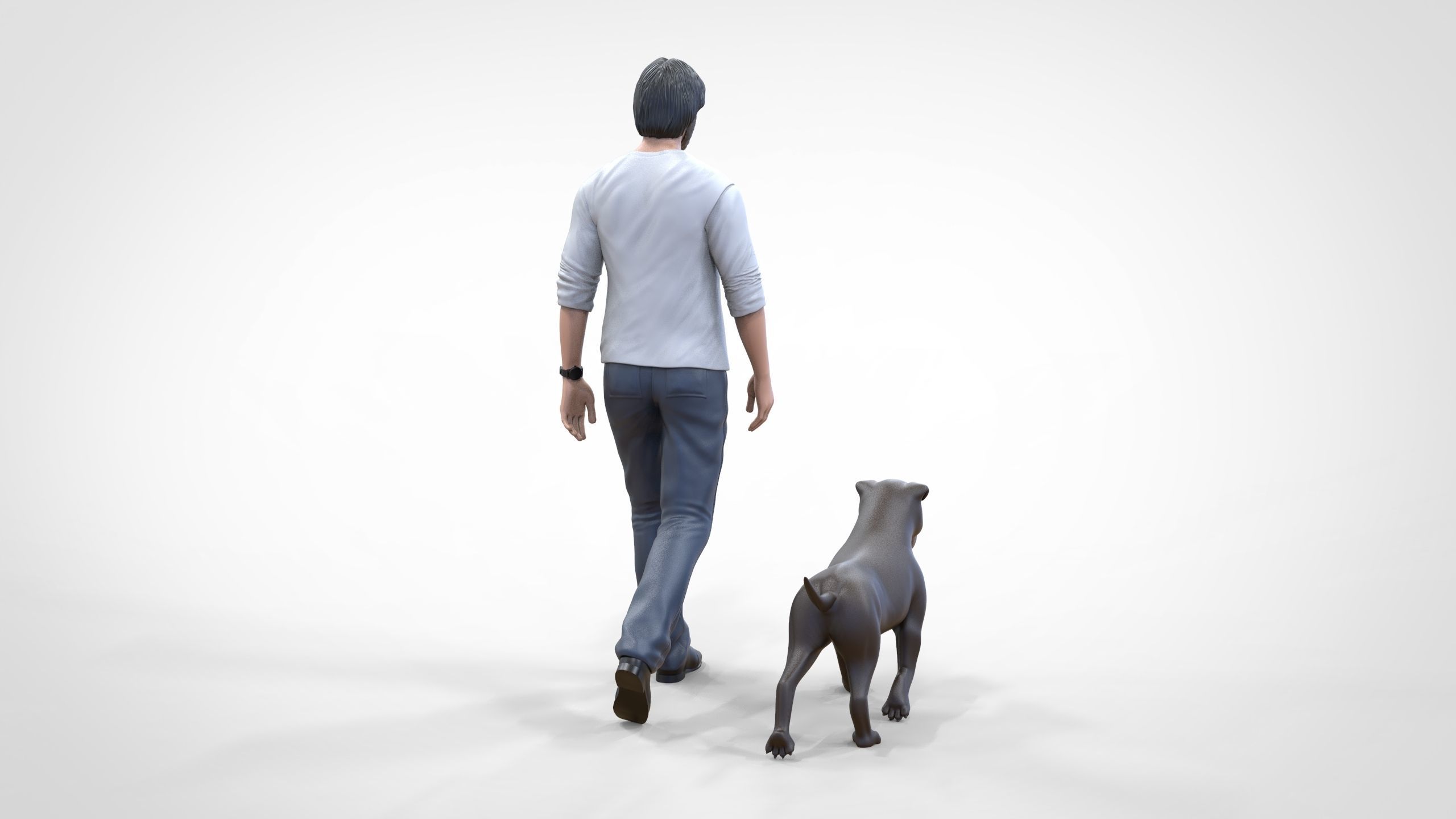 Keanu Reeves in John Wick movie with his dog 3D print model_3