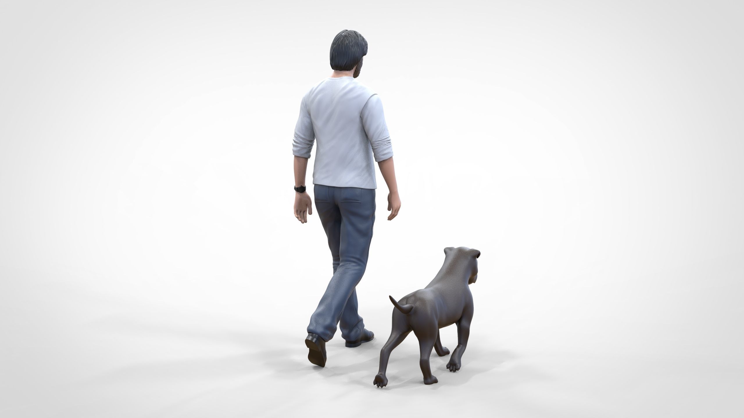 Keanu Reeves in John Wick movie with his dog 3D print model_4