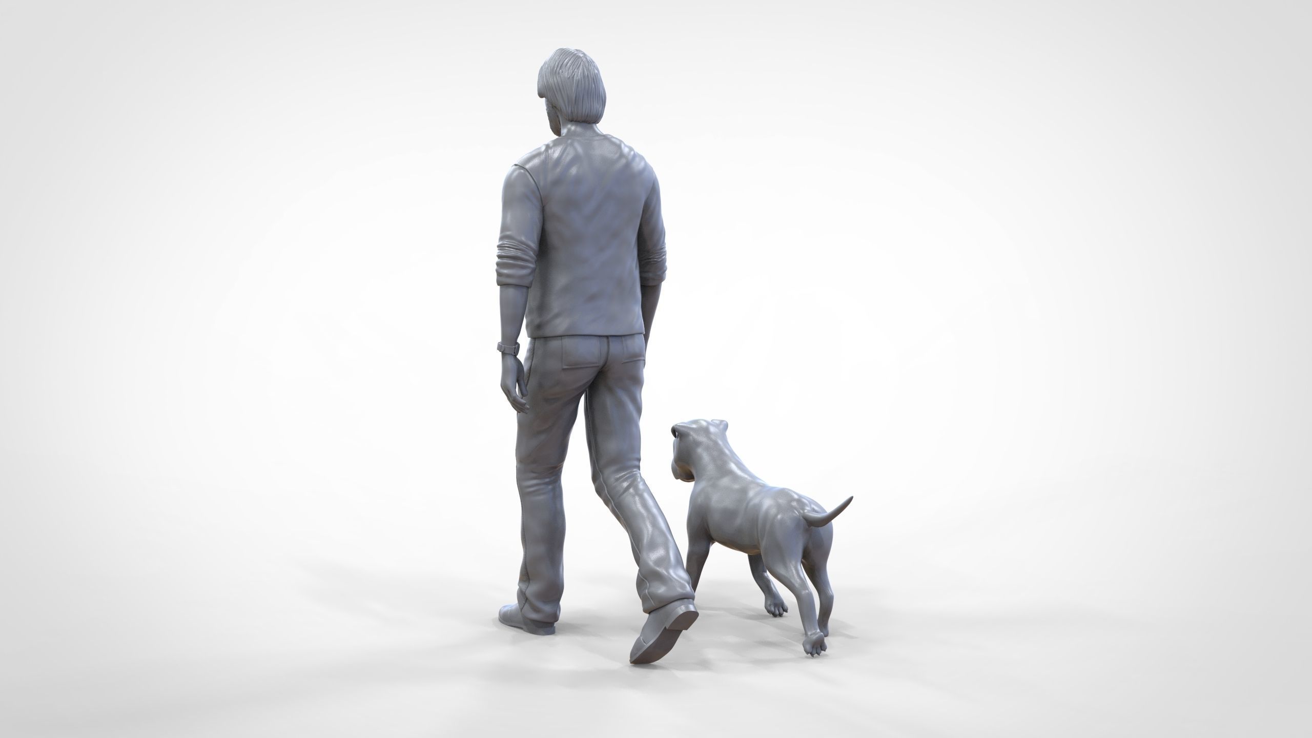 Keanu Reeves in John Wick movie with his dog 3D print model_50