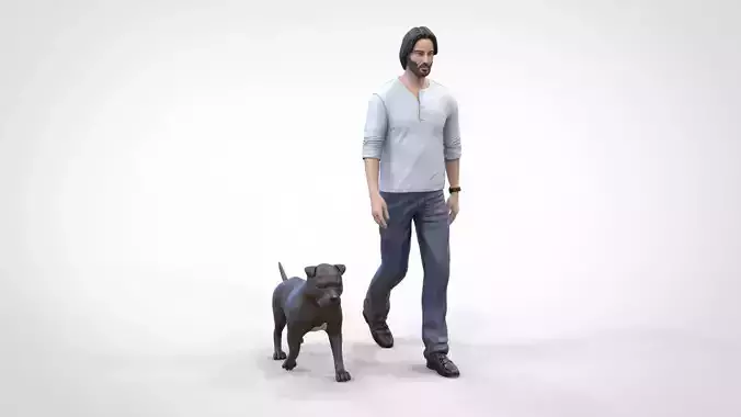Keanu Reeves in John Wick movie with his dog 