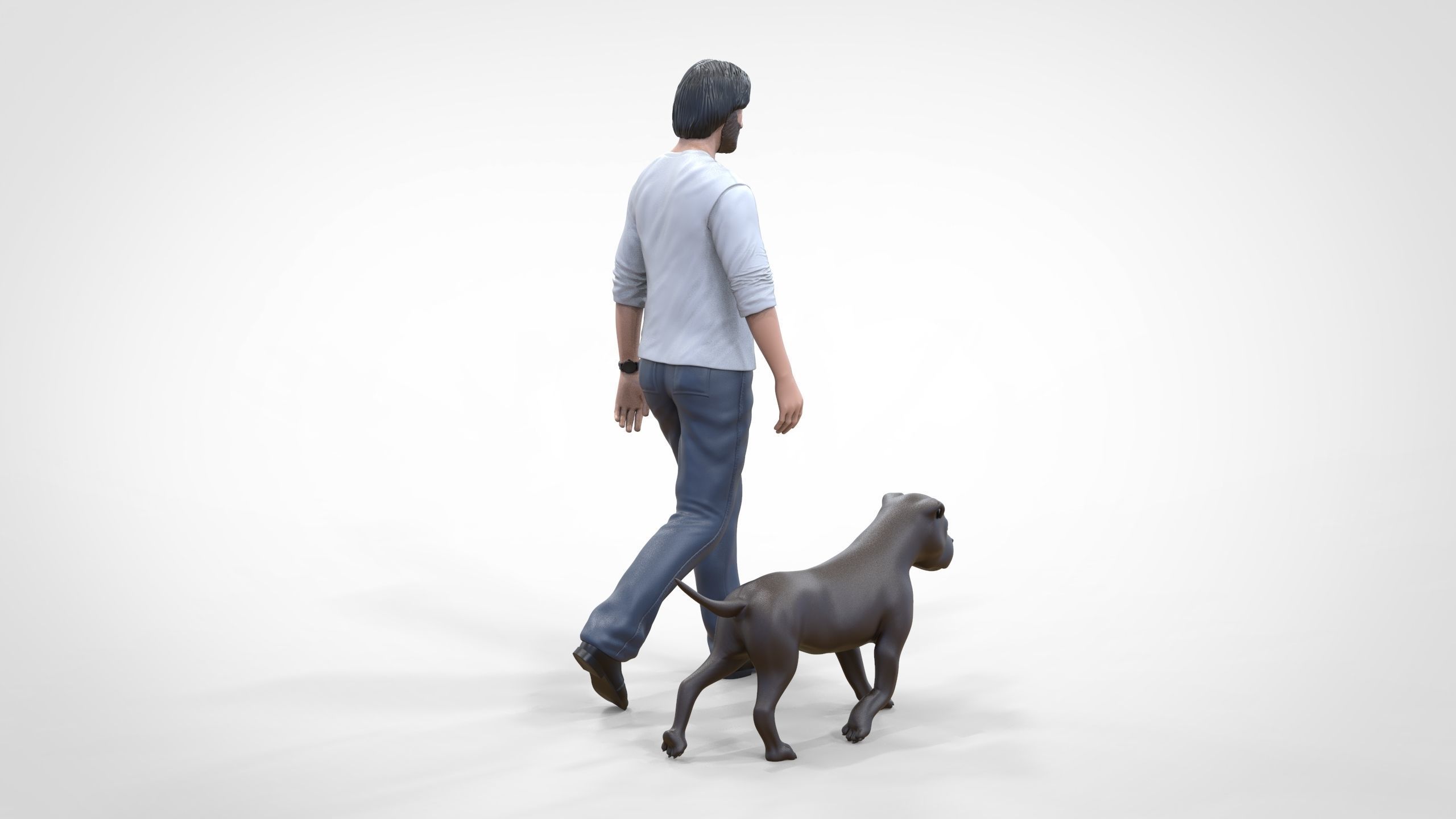 Keanu Reeves in John Wick movie with his dog 3D print model_6