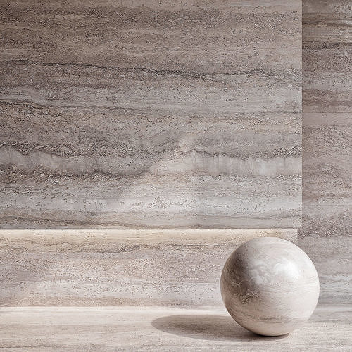 Travertine 2 marble wall with ball Texture