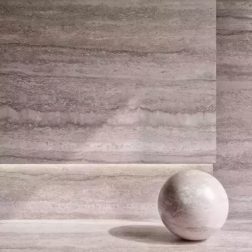 Travertine 2 marble wall with ball