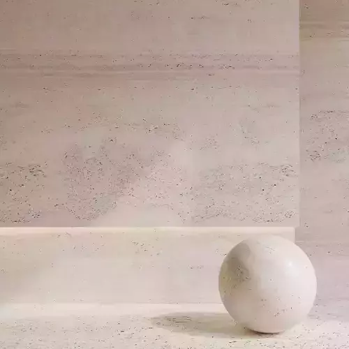Travertine 3 marble wall with ball in middle