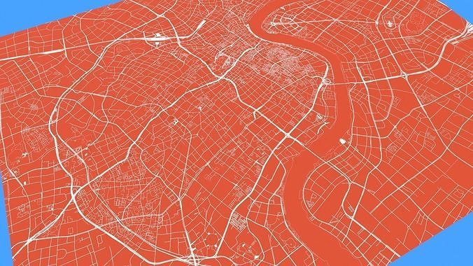 Streets and roads City Shanghai China 3D model 6