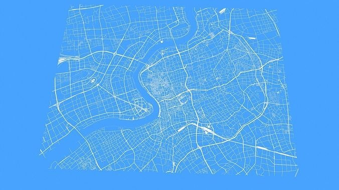 Streets and roads City Shanghai China 3D model 4