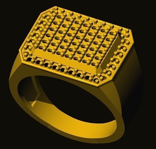rings gold ring with diamonds 3D print model