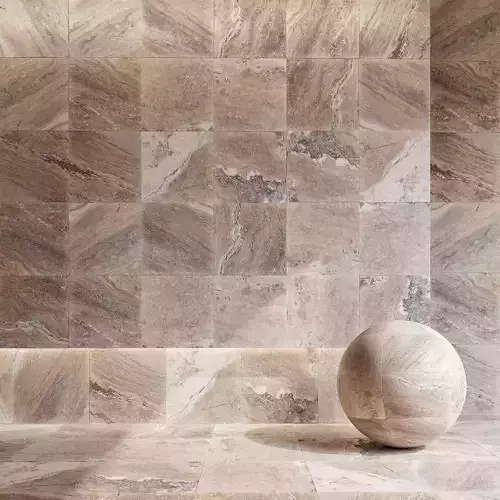 Travertine 5 room with marble tiles and ball