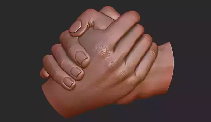 Shake Hands Bas Relief 3D print model