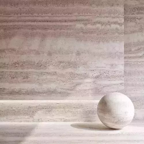 Travertine 7 marble wall with ball