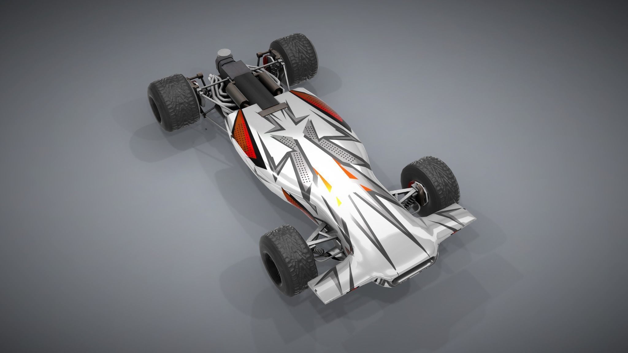 F1 Racing Car Model 5 Low-poly 3D model_4
