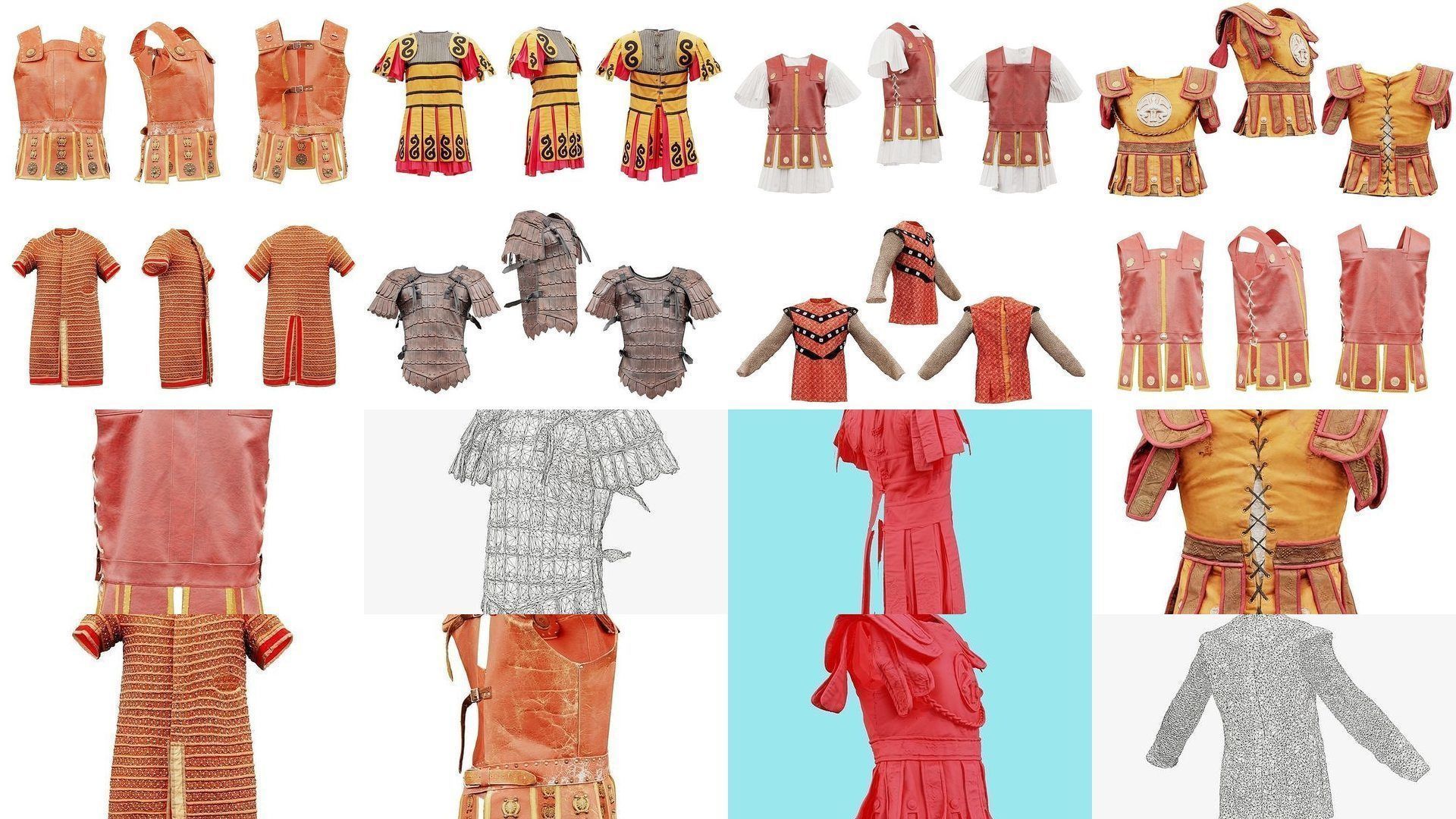 24 Military Costumes 3D Model Collection_1