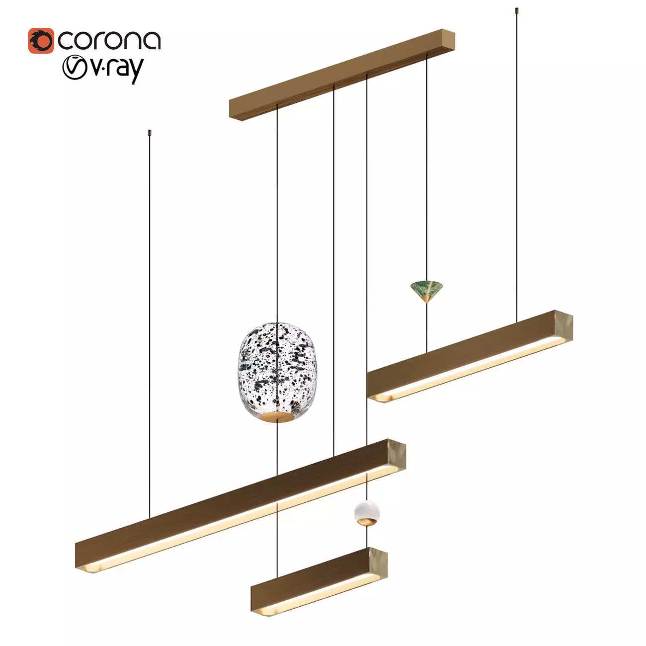 Milky Way Chandelier Horizontal Elements Medium 3D model