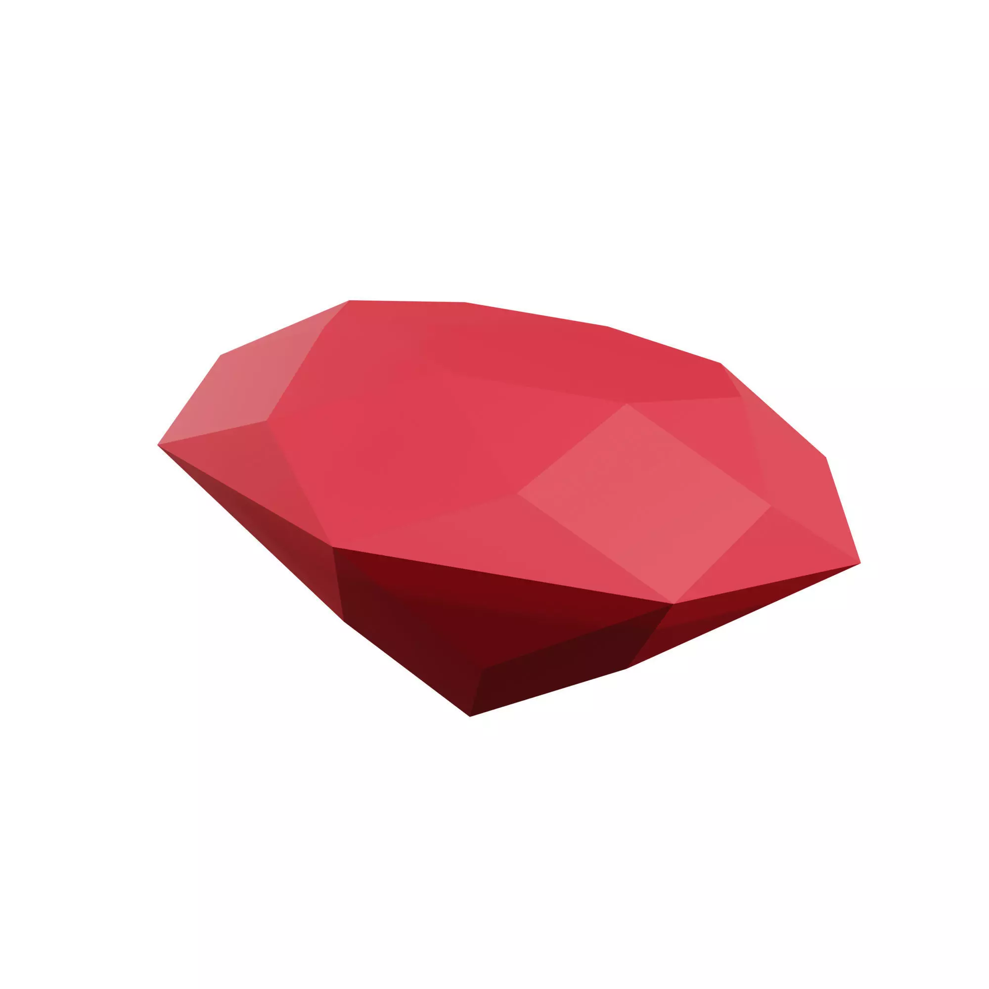 Gemstone or Gem Game Icon Low-poly 3D model_0