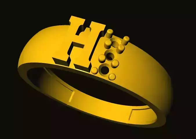 rings gold ring with letter h