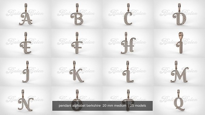pendant alphabet berkshire  20 mm medium  3D Model Collection