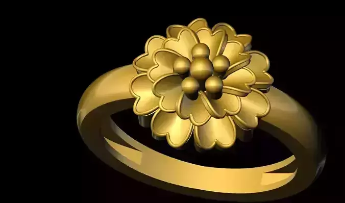 rings gold ring with flower