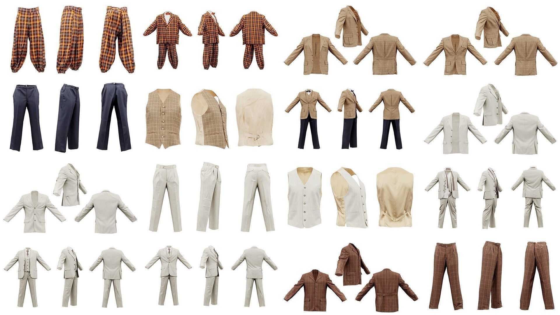 34 Costumes and Suits 3D Model Collection_1