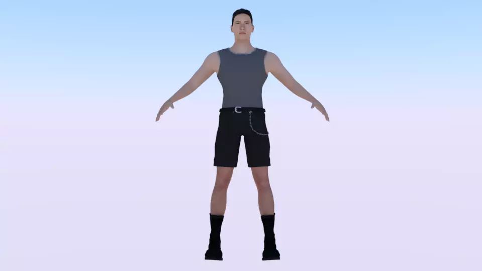 Male in Casual Clothes 08 Low-poly 3D model_0