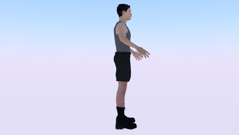 Male in Casual Clothes 08 Low-poly 3D model_1