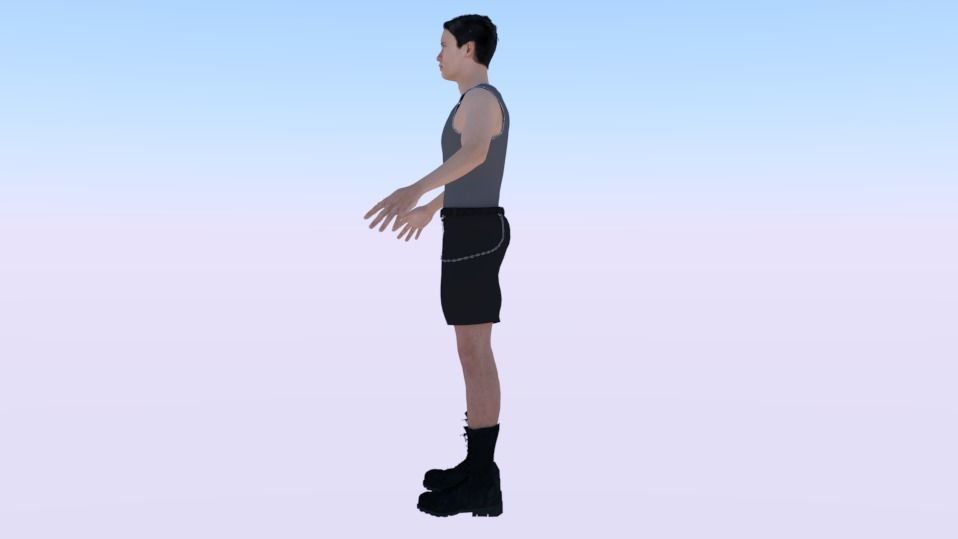 Male in Casual Clothes 08 Low-poly 3D model_3