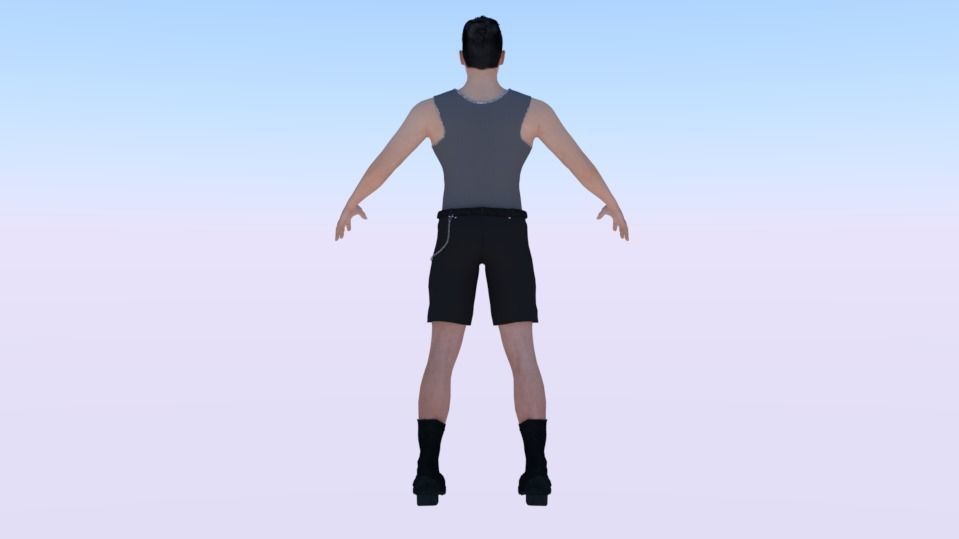 Male in Casual Clothes 08 Low-poly 3D model_2