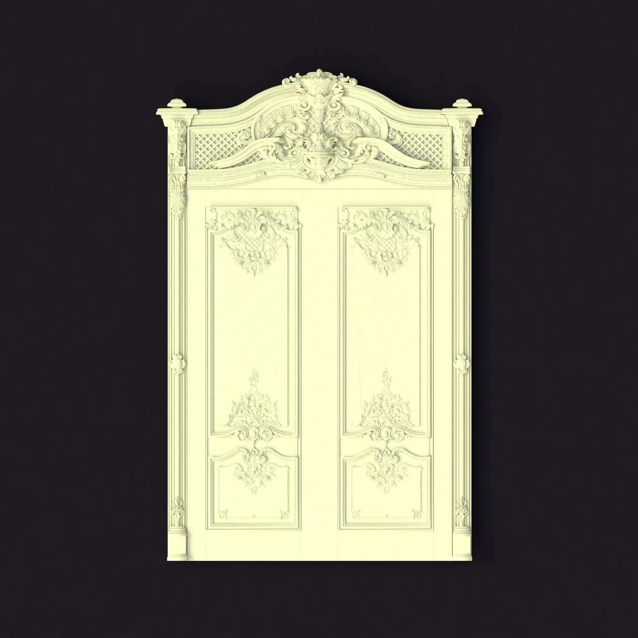 door stl ornate 3D model_0