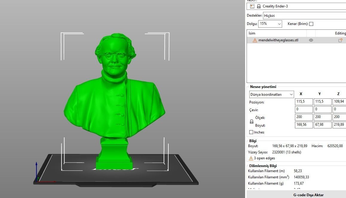 Gregor Mendel 3D print model_1