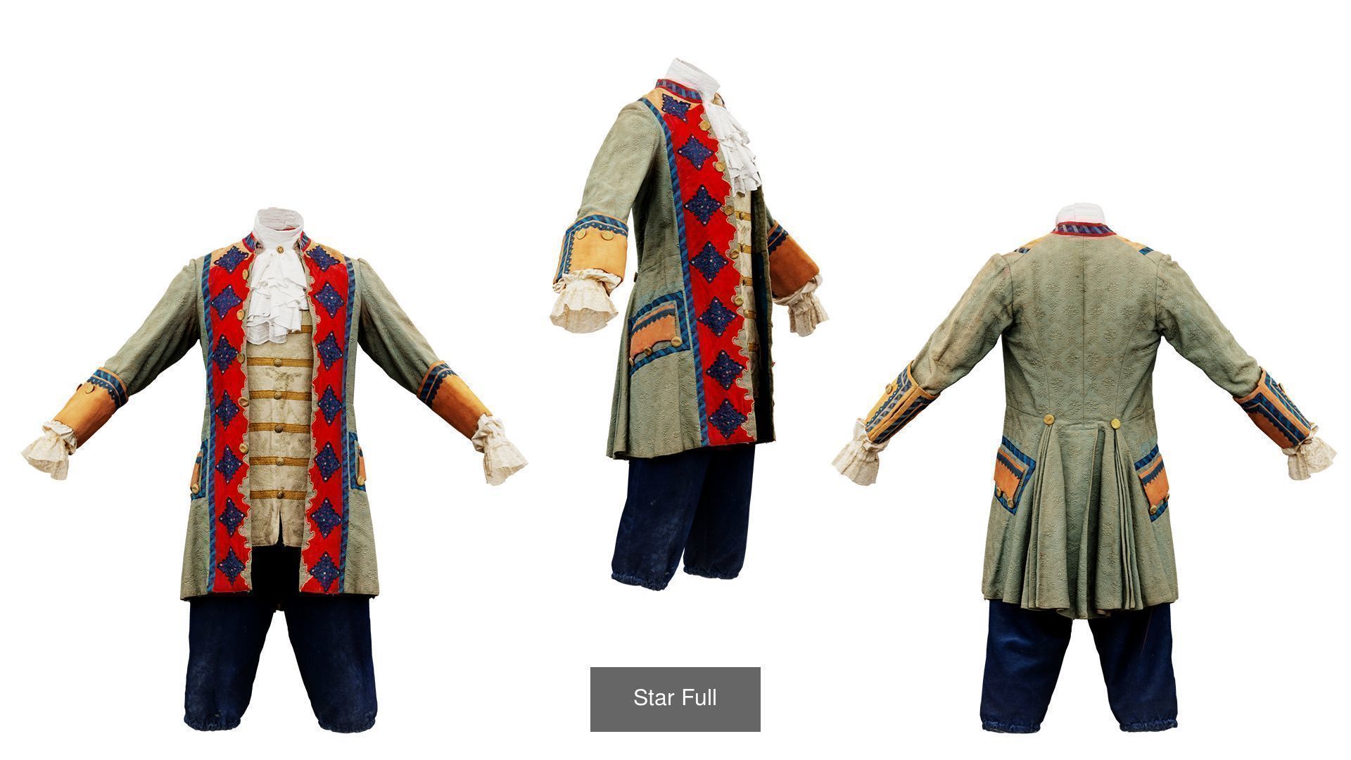 32 Historic 1600s Clothing items 3D Model Collection_25